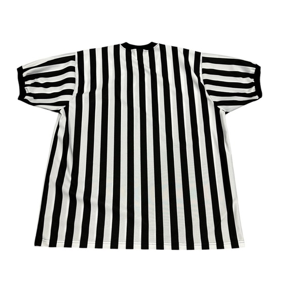 Men's Adult Alleson Athletic XXL 2XL Referee Umpire Stripes V-Neck Black White - Picture 4 of 7